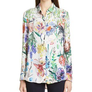 Lela Rose Sketch Floral Print Blouse NWOT